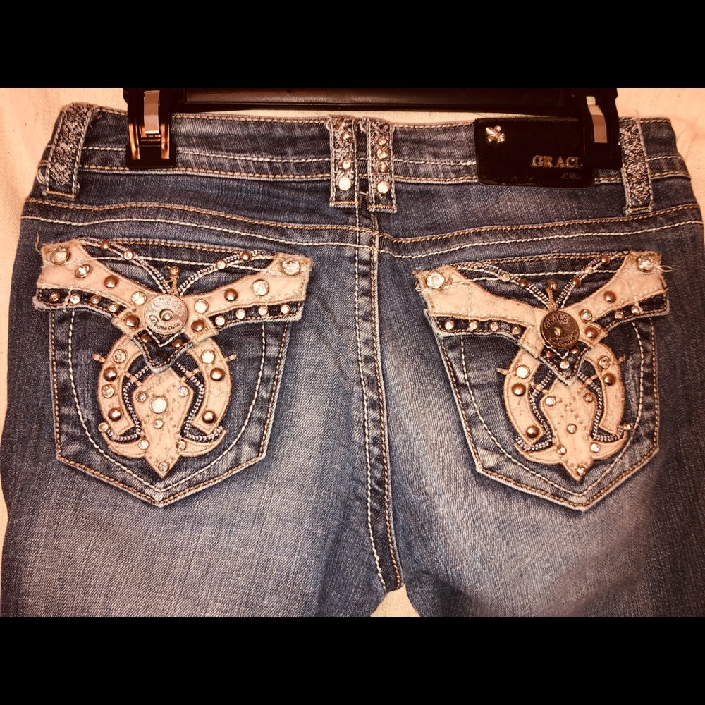 Grace in LA western straight leg riding jeans